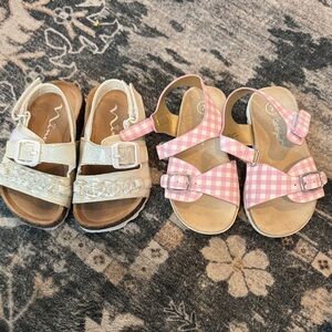 Pink and Cream Kids Sandals Set
